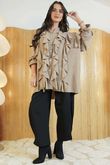 Stevie Ruffle Blouse Camel